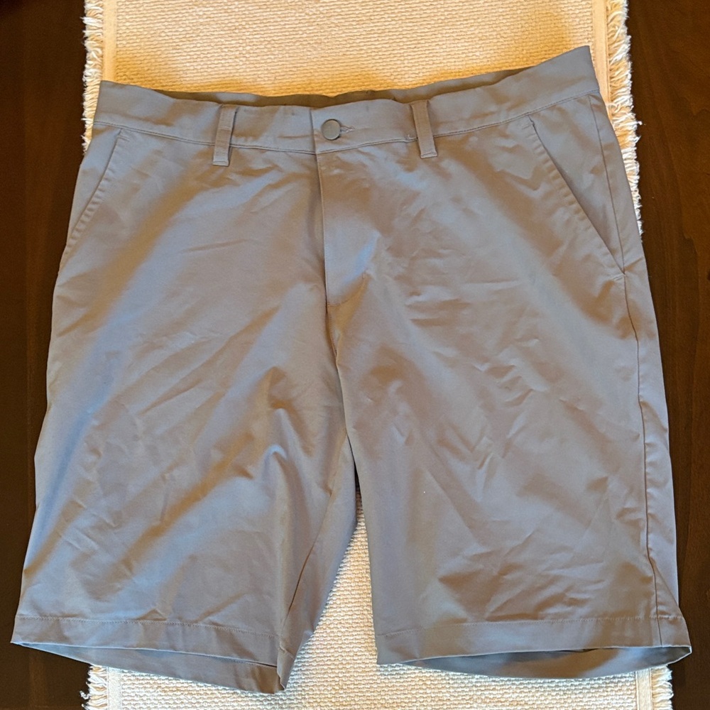 adidas Men's Flat Front Gray Shorts